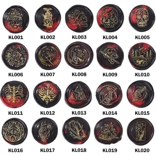30mm Skull Retro Fire Paint Wax Seal Envelope Sealing Copper Head Sealing Wax Stamp Birthday Card Envelope Craft Christmas Gift