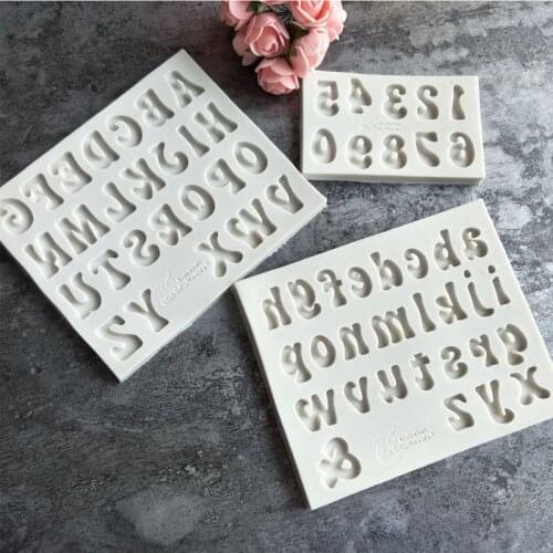 Capital Letter Number Silicone Mold Fondant Cake Cookies Jelly Decoration Tool Chocolate Candy kitchen Baking Mold