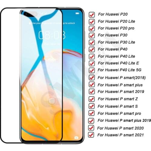Tempered glass for Huawei P smart Z S pro 2021 2020 plus 2019 2018 screen protector P40 P30 lite E P20 pro phone protective film