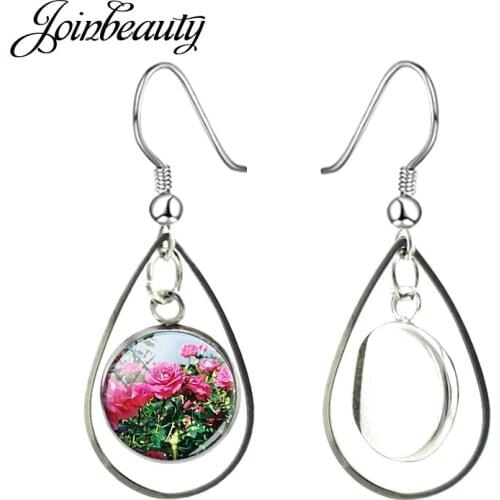 JOINBEAUTY Color Flower Green Botany Teardrop Earrings Jewelry Handmade Hollow Out Pendant Earrings For Women Birthday Gift C748