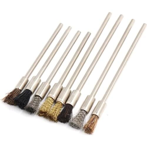 ZtDpLsd 1Pcs 3.0mm Shank 75mm/100mm Steel Wire Brushes Dremel For Rotary Tool Polishing Brush Polish Metal Electric Grinder Tool