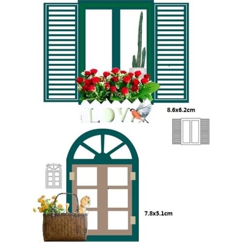 3D Window Door frame background gift 2020 New Cutting Dies Scrapbooking Dies Metal Embossing Stamps and die for Card Making DIY