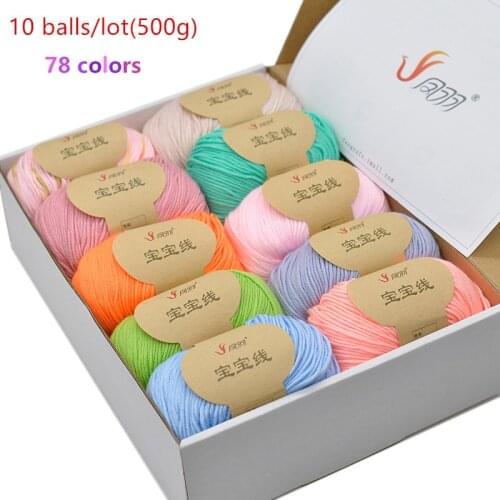 500g 10balls/lot Milk Cotton Yarn Baby Wool Yarn Thread For DIY Knitting Hand Knitting Yarn Knit Blanket Crochet Yarn