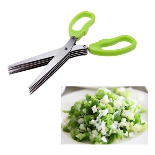 60 pcs Stainless Cooking Tools Kitchen Accessories Knives 5 Layers Scissors Sushi Shredded Scallion Cut Herb Spices Scissors