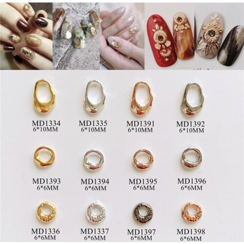 50pcs/lot Irregular Circle Round Alloy Metal Rivets Nail Art Decorations Supplies DIY Nails Accesorios Jewelry Designs Charms