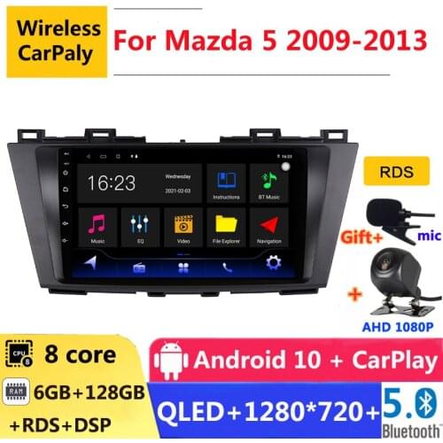 6G RAM 2 din android 10 car radio auto stereo for Mazda 5 3 CW 2009 2010 2011 2012 2013 navigation GPS DVD Multimedia Player