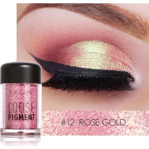 FOCALLURE Glitter Eye Shadow 18 Colors Cosmetic Makeup Diamond Lips Loose Makeup Eyes Pigment Powder cosmetic Single Eye Shadow