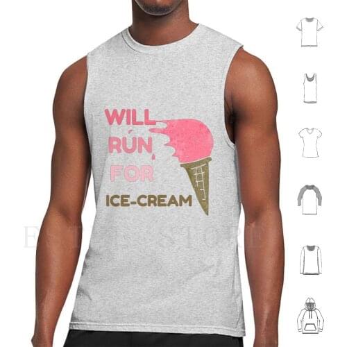 Will Run For Ice Cream : Funny Ice Cream Lover Gift For Men And Women , Dad And Mom Tank Tops Vest Ice Cream Lover
