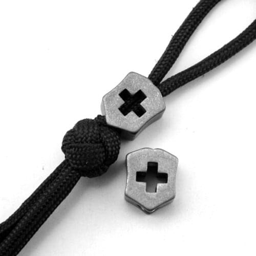 1pcs Titanium Alloy Knife Beads Paracord Umbrella Rope Cord Outdoor Knife EDC Lanyard Wash Stone Rough Beads