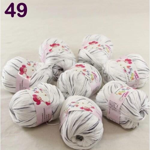 Color Optional 8 ballsX50g Cashmere Silk Velvet Children Hand Kintting Yarn White Gray 18-49