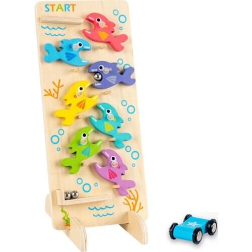 Wood Double-Sided Sliding Game Toys, Ball Gliding Rail Toy Toddler Toys for 1 2 Year Old, Puzzle Game Develop Kids Skill