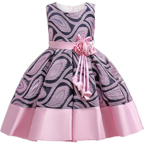 Baby Girls Flower Striped Dress For Girls Unicorn Wedding Party Dresses Kids Princess Christmas Dress Children Girls Clothing