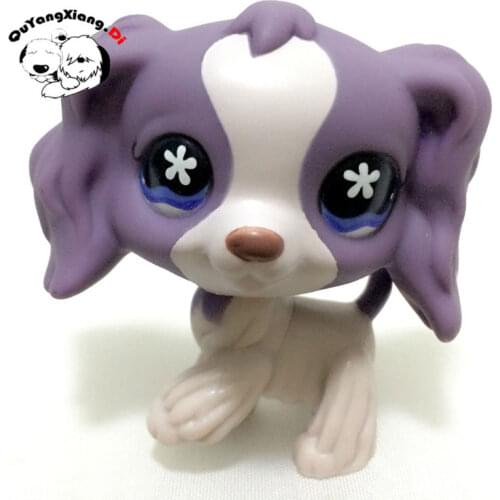CWG040 Pet Shop Animal Purple Cocker Spaniel Dog Puppy Flower Eyes Shepherd Dog action Figure cute puppy