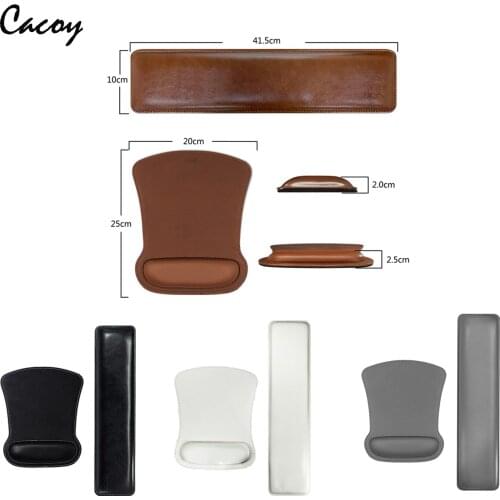 PU Leather Keyboard Wrist Rest Pad Mouse Wrist Rest Pad Ergonomic Memory Foam Support Comfort Mouse Pad For Office Computer game