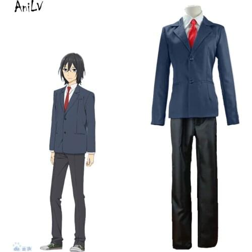 AniLV Japanese Anime HORI san To MIYAMURA-kun horimiya Miyamura Izumi Cosplay Costume Shirt Coat Pants Tie School Uniform Set