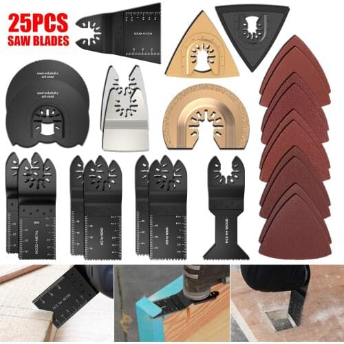 25pcs Oscillating saw blade Metal Quick blade release Oscillating Tool Multi-function tool saw blades Renovator Trimmer blades