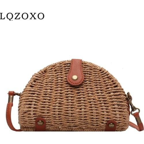 Hardmoon Small Summer Straw Crossbody Bags for Women 2021 Simple Brand Shoulder Handbag Lady Luxury Fashion Ladies Beach Purses