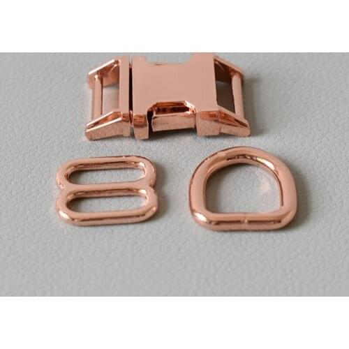 1 set Rose Gold 5/8Inch(15mm) Side Release Metal Buckles Use On Dog Collar Outdoor Camping Backpack Bag DIY Paracord Hardware