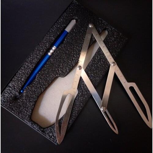 Microblading Tools Ruler with Pen Kit Golden Ratio Divider Permanent Makeup Measure Guide Ruler for Beginner