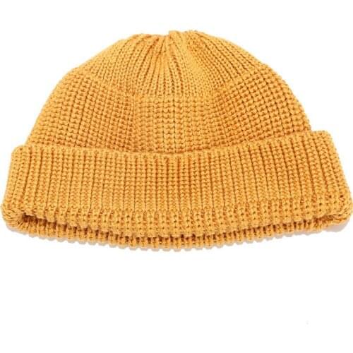 Solid Watch Cap Hip Hop Skullies Hat Mens Knit Short Beanies Skull Cap Beige Khaki Black Yellow