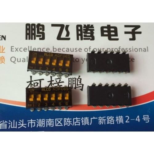 Original new 100% ADF06S dial switch 6 bit patch 2.54mm spacing 6P flat dial coding
