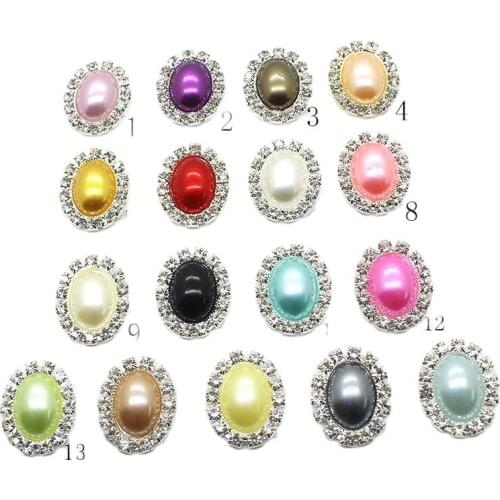 ZMASEY 17 Color Buttons 10Pcs/Lot 15*20mm Sewing Decoration Pearl Button For Clothing Handwork Accessories Holiday Party