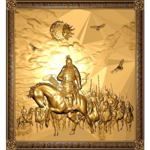 Panel_Mongoly 3d model STL relief for cnc 3d Relief Model STL Router 3 axis Engraver ArtCam Aspire War Cut3D Vcarve