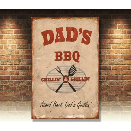 Dads BBQ, Retro metal Sign/Plaque, Gift, Home, Kitchen, Garden