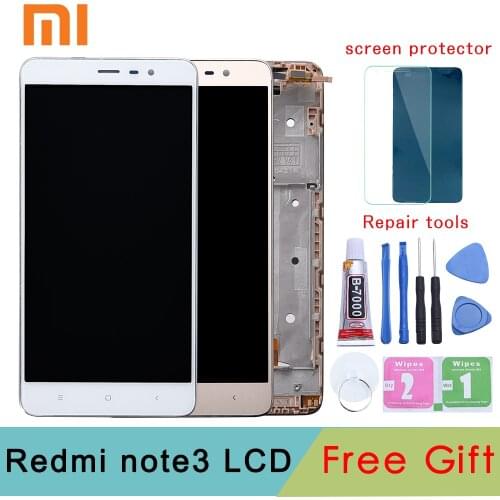 CPU Mediatek Helio X10 octa-core Note3 5.5" Display For XIAOMI Redmi Note 3 LCD Touch Screen Digitizer with Frame Replace