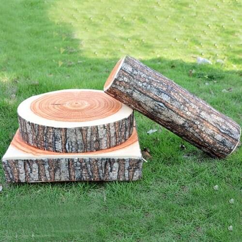 Durable Simulation Log Texture Big Willow Tree Pier Simulation Removable Washable Cushion Sofa Pillow Home Decorative Toy