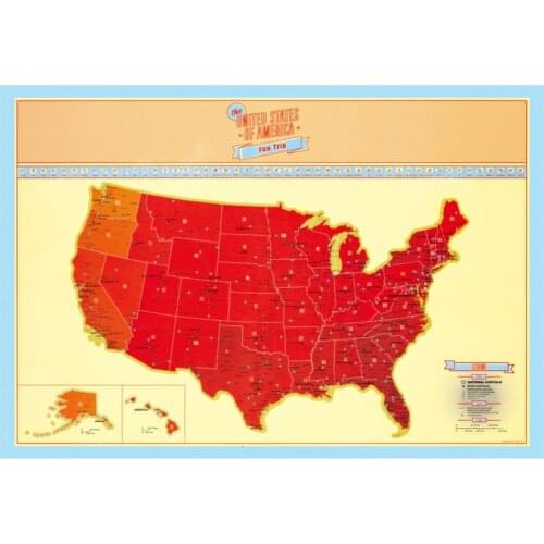Luxury Scratch American Map Scratch Off Travel Map Premium Gift For Traveler Room Home Office Decoration Wall Stickers World Map