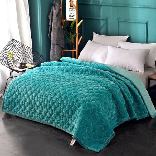 Crystal Velvet Bed Sheet Solid Color Thickened Winter Warm Blanket AB Version Bed Linen Bedspread Home Decor