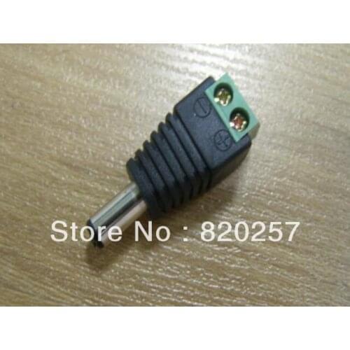 Free shipping male DC Power Jack Plug Connector 20 pieces / lot 5.5*2.1mm For Led Strip Light