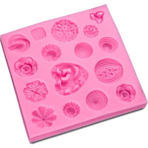 NPC Silicone Sugarpaste Mould Fondant Gumpaste Mold Sugar Craft Texture Mat Sugar Petal Moulds Cake Decorating Tools Color Pink