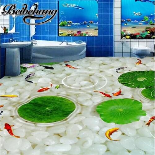 Modern Bathroom Kitchen Custom 3D floor mural wallpaper wear non-slip waterproof thickened self-adhesive 3d PVC floor stickers