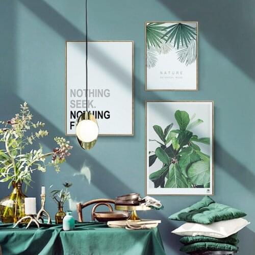 Fresh Green plants Succulent plants English letter modern Nordic decorative Picture Canvas Wall Art Poster for room hotel decor