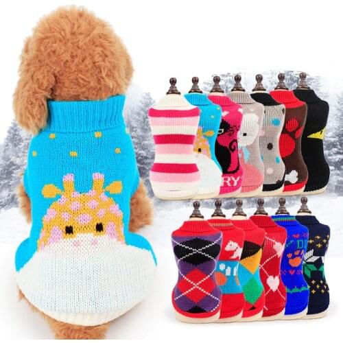 Pet Sweater for Dogs and Cats Warm Comfort Puppy Clothes Knitted Costume Small Dog Cat Sweater in Autumn and Winter Random Color