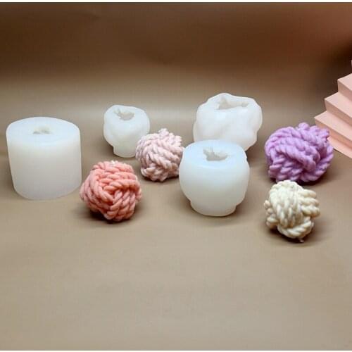 Rope Ball Silicone Candle Mold for Soap Silicone Mould DIY Art Handmade Soap Model Plaster Mold Cake Decor Creative Candy Tray