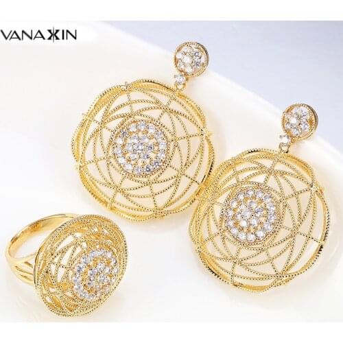 Brazil Jewelry Set Rose/Gold/Silver Color Crystal Earring//Ring for Women Top Quality Brincos De Festa Female