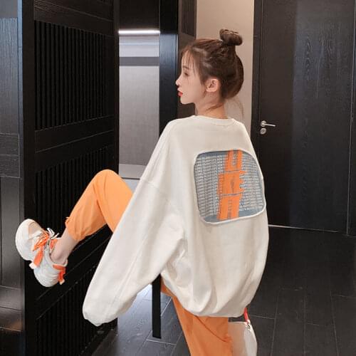 Women Hoodies Sweatshirts Womens Cotton White Hoodie Pullover Loose and Autumn Clothing Early Autumn Coat