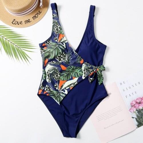 Sexy Leopard Print Tight Backless Printed Conservative Sling 2021 New European And American One- Piece Swimsuit Women