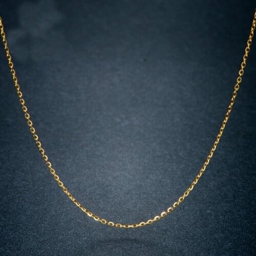 New Arrival Solid 18K Yellow Gold Necklace Womens O Link Chain Necklace AU750 Gold P6242