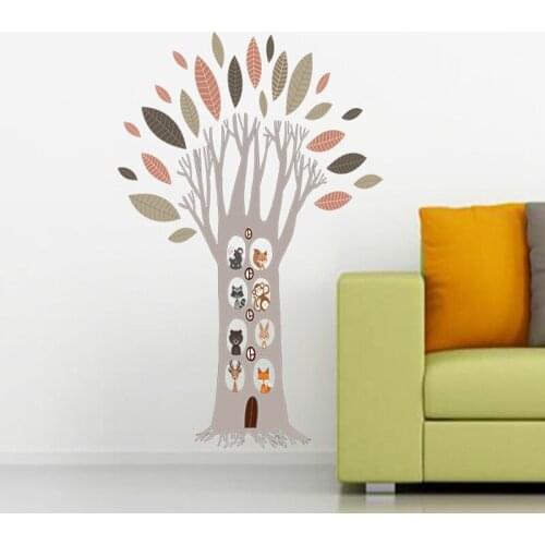 100*120cm Cartoon Animals Tree Wall sticker Creative Mural Art Home Decor for Kids Room Boys Girls Children Bedroom Wall Decals