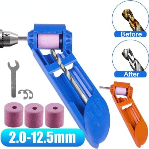 2.0-12.5mm Portable Drill Bit Sharpener 1 Set Corundum Grinding Wheel Bit Tool Twist Drill Bit Sharpening Machine
