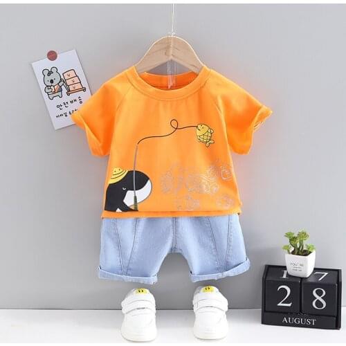 2021 New Summer Children Fashion Toddler Clothing Baby Boys Girls Cartoon T-Shirt+Shorts 2Pcs/Sets Kids Casual Clothes Tracksuit