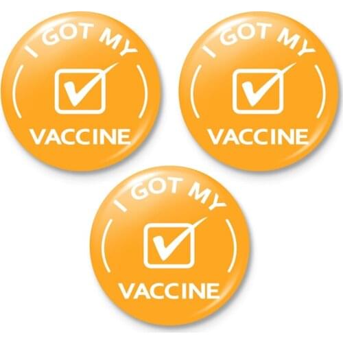 3pcs Vaccinated Button Pins I Got My Flu Shot Letters Brooch Health Badges Sign