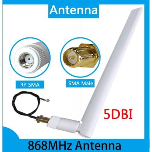 5Pcs 868MHz 915MHz IOT lora Antenna 5dbi SMA Male GSM 915 868 Mhz antena outdoor antenne 21cm ipex 1 extension pigtail cable