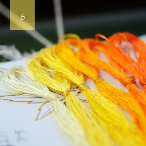 6 pieces Customizable thread-silk embroidery thread / embroidery Spiraea / silk line / Hand-embroidered threads