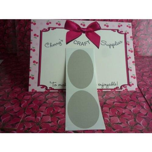 8x5cm Light Grey Large Oval Sticker