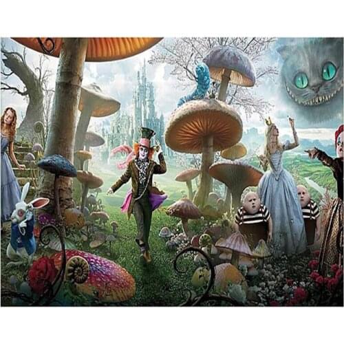 Alice in wonderland & Fantasy mushroom,Diamond Embroidery Diamond Painting Cross Stitch Picture Rhinestone Mosaic Decor